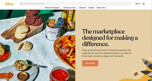 Hive Brands homepage screenshot